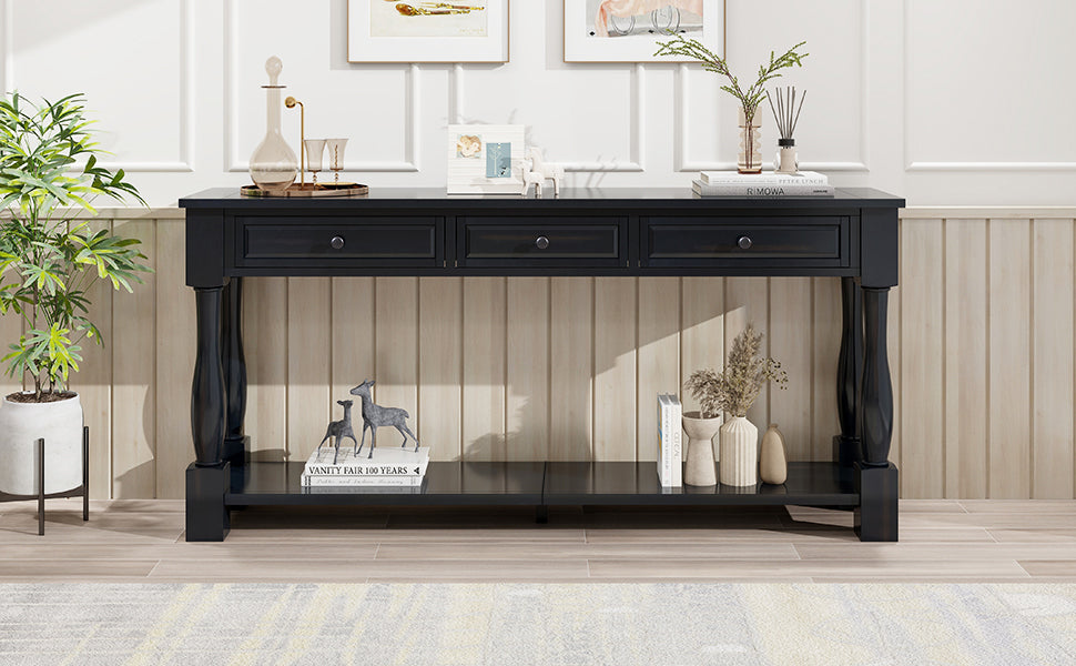 TREXM Console Table 63" Long Console Table with Drawers and Shelf for Entryway, Hallway, Living Room (Espresso, OLD SKU: WF314993AAB) image 3