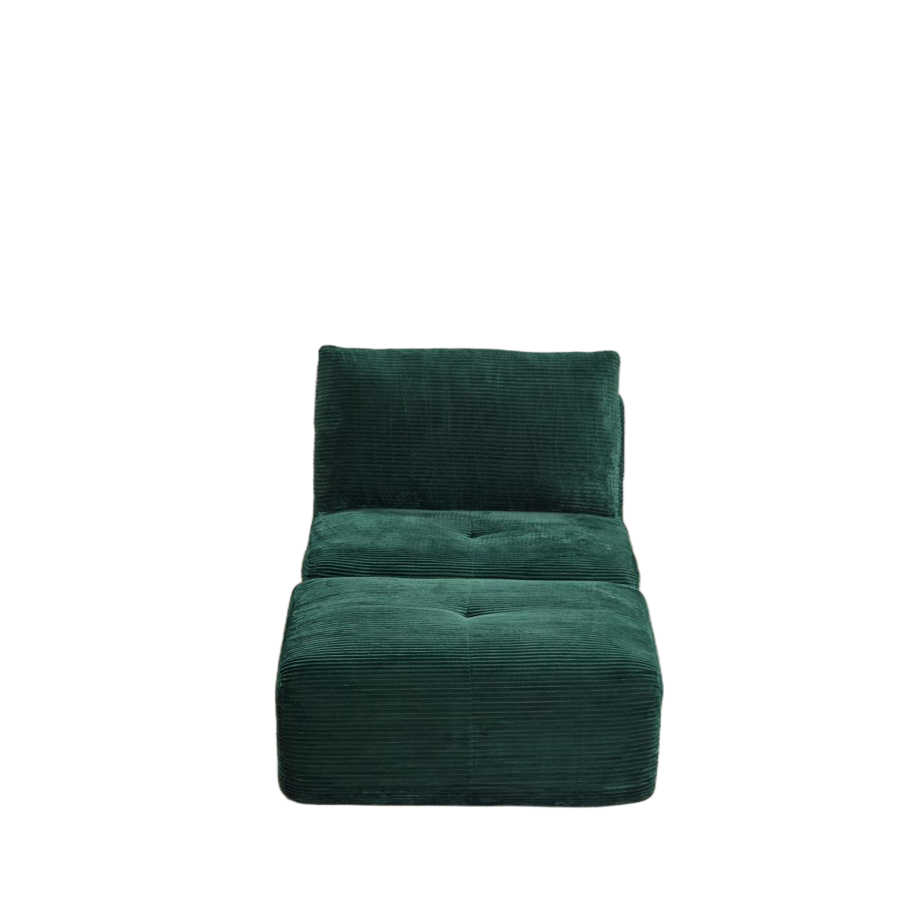 Modern Memory Foam Compressed Sofa,Single Chaise Longue for Living Room,Pet-Friendly Cloud Modular Sectional Sofa,Corduroy Fabric,Movable Ottoman,No Assembly required,Green image 12