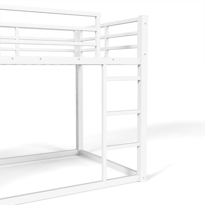 Twin over Twin bunk Bed with Storage Shelves and Drawers, Metal Bunk Bed with LED Lights for Teens, No Box Spring Need.White image 10
