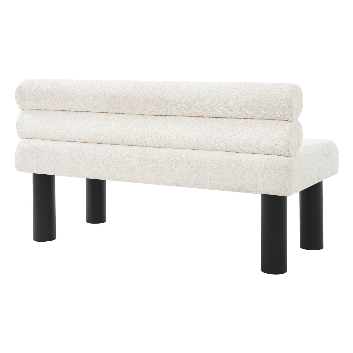 Upholstered Dining Bench, End of Bed, Entryway Bench, Ottoman for Dining Room, Bedroom, Living Room, Rubber Wood Leg 300 LBS Support, Beige image 9
