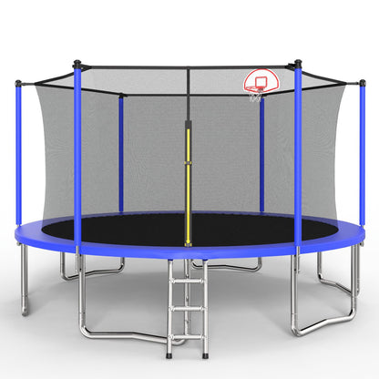 14FT for Kids Children with Safety Enclosure Net Outdoor Backyards Large Recreational Trampoline image 1