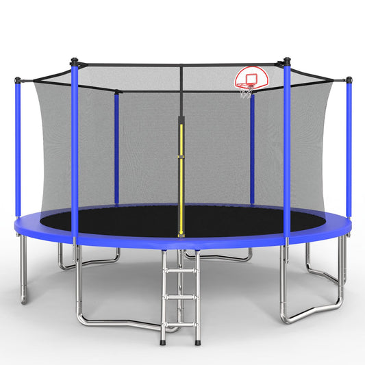 14FT for Kids Children with Safety Enclosure Net Outdoor Backyards Large Recreational Trampoline image 1