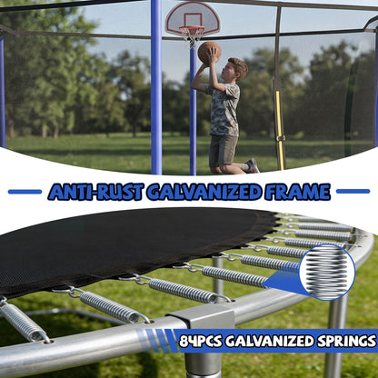 14FT for Kids Children with Safety Enclosure Net Outdoor Backyards Large Recreational Trampoline image 2