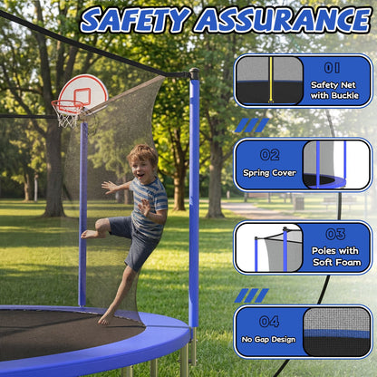 14FT for Kids Children with Safety Enclosure Net Outdoor Backyards Large Recreational Trampoline image 6