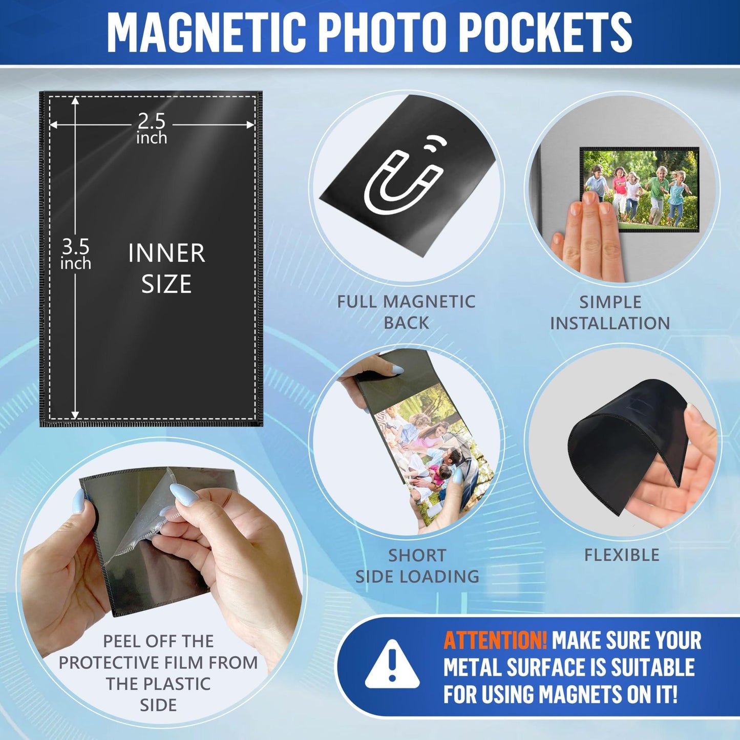 15 Pack 2.5x3.5 inch Magnetic Picture Frames for Refrigetator Wallet Small Magnet Picture Frames for Fridge Magnetic Pho image 2