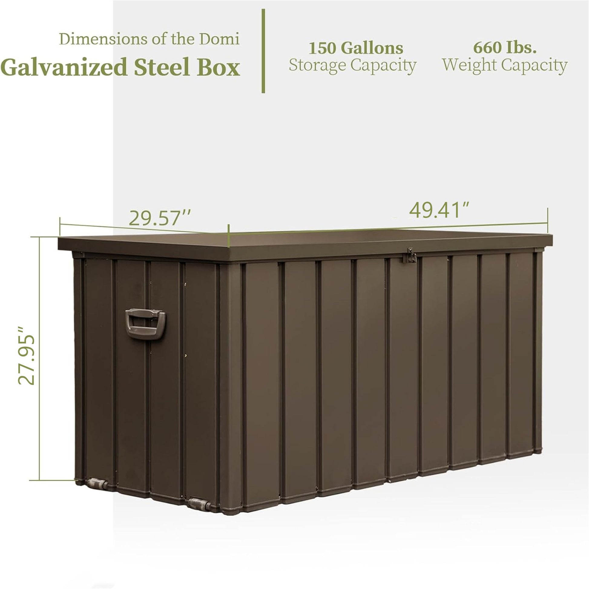 150 Gallon Outdoor Storage Deck Box Waterproof, Large Patio Storage Bin for Outside Cushions, Throw Pillows, Garden Tool image 7