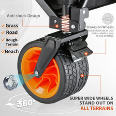 Durable Black and Orange Telescoping Camping Cart for Easy Transport