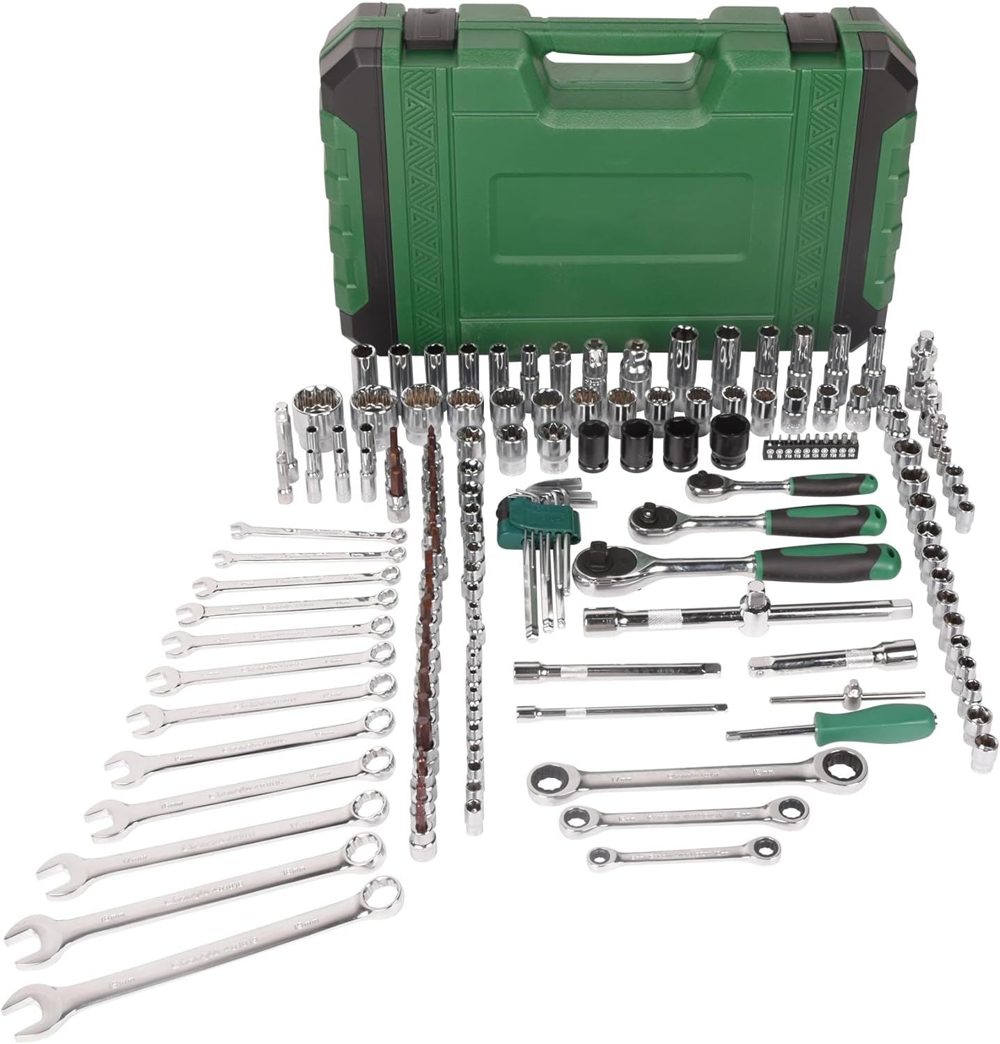 151pcs Socket and Drive Tool Set 1/2" 1/4" 3/8" Mechanics Tools Kit Sockets Set Metric Drive Socket Set, Drive Sizes wit image 1