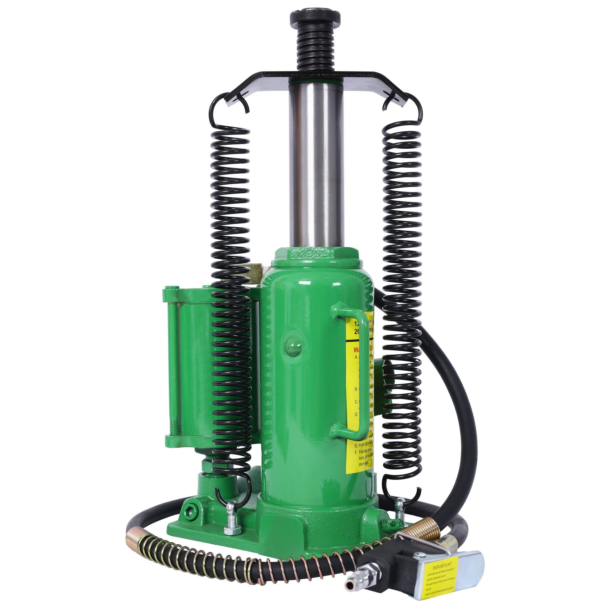 Air Hydraulic Bottle Jack, 12 Ton/24000 LBS All Welded Bottle Jack, 9.8-19.3 inch Lifting Range, Manual Handle and Air Pump, for Car, Pickup, Truck, RV, Auto Repair, Industrial Engineering,Green image 9