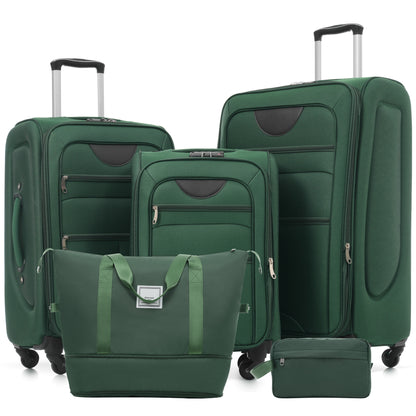 Softside Luggage Expandable 3 Piece Set Suitcase with Duffel Bag Upright Spinner Softshell Lightweight Luggage Travel Set-22/26/30 IN image 1
