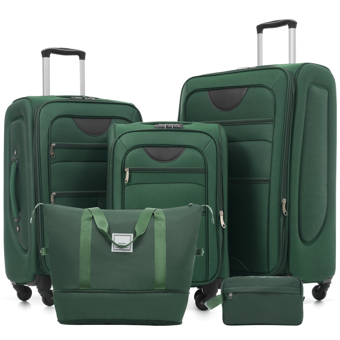 Softside Luggage Expandable 3 Piece Set Suitcase with Duffel Bag Upright Spinner Softshell Lightweight Luggage Travel Set-22/26/30 IN image 1