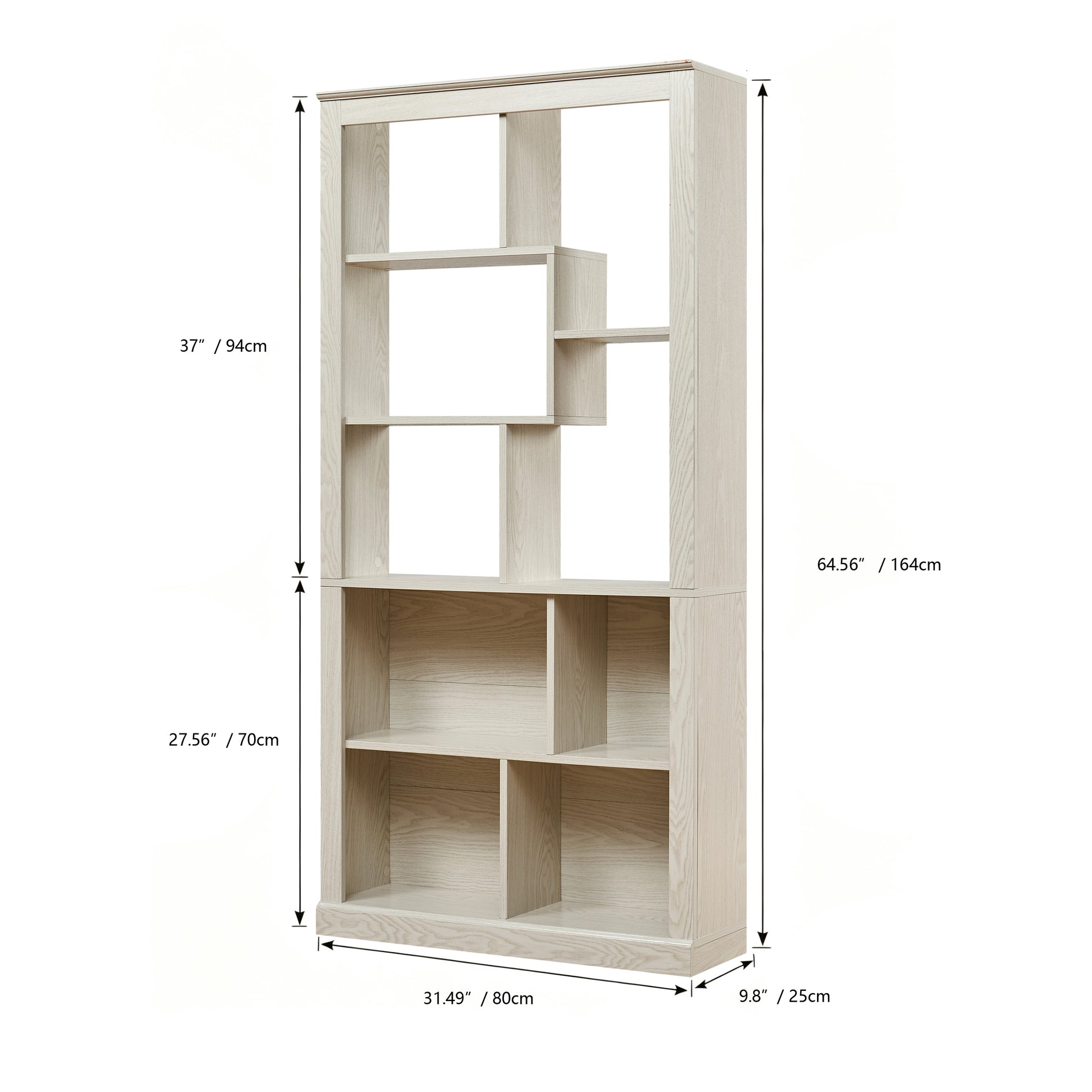 Free Combination Wood Open Bookshelf, Multi Space Display Storage Cabinet, Easy to Assemble Freestanding Bookcase with Anti-Tip Straps, Classified Storage Organizer for Living Room Bedroom Home Office image 10