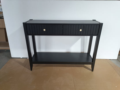 29.53" Tall Console Table with Drawers, Narrow Wood Accent Sofa Table Entryway Table with Storage Shelf for Entryway, Front Hall, Hallway, Living Room, Black image 3