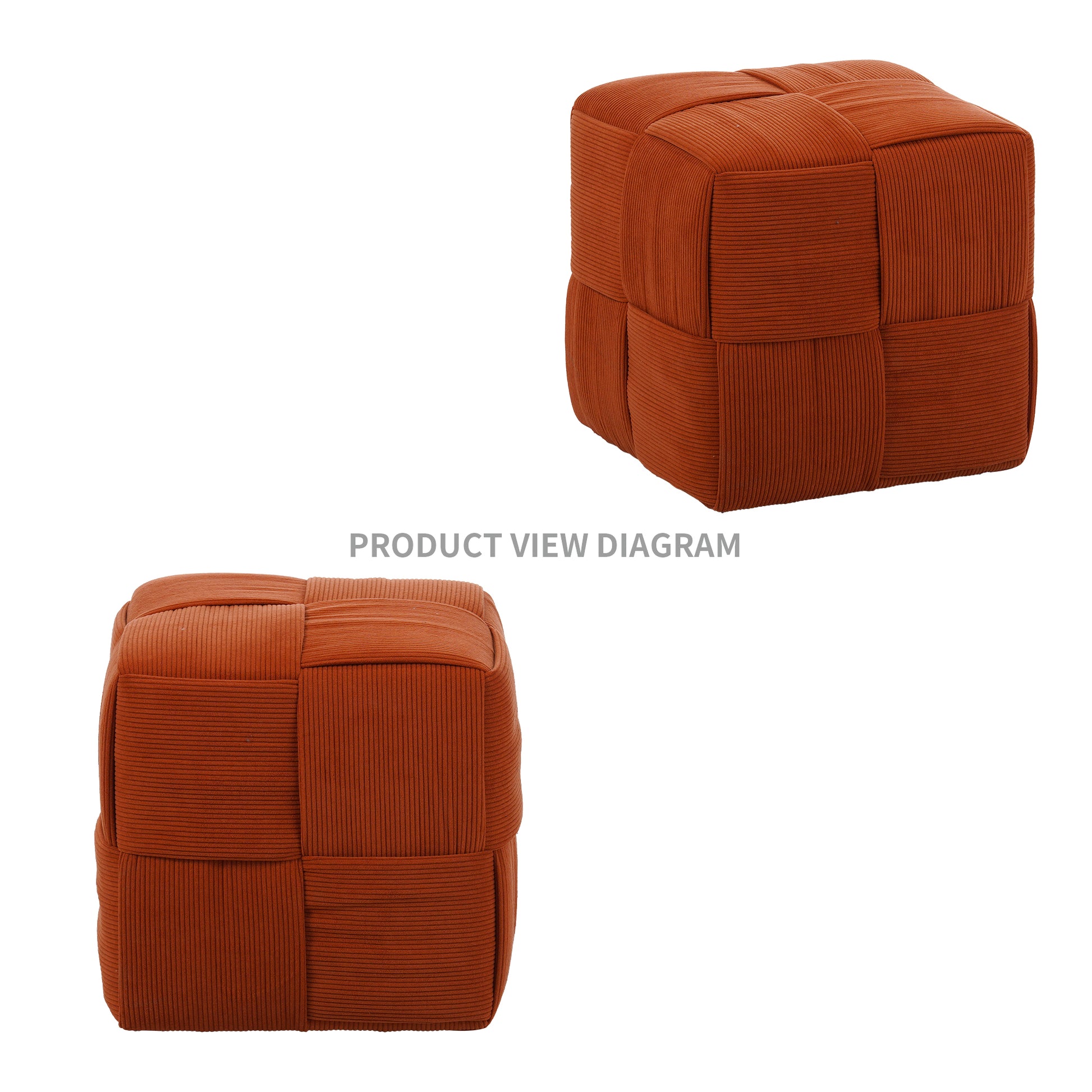 Ottoman Foot Rest Soft and Comfortable Ottoman Square Corduroy Woven Design Sofa Stool (Brown) image 4