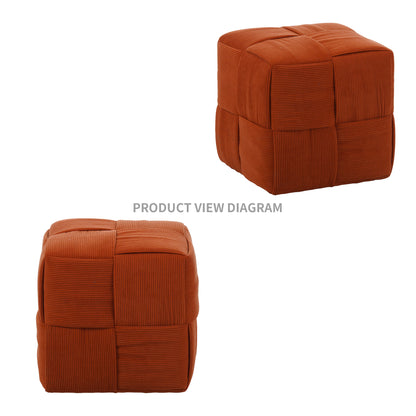 Ottoman Foot Rest Soft and Comfortable Ottoman Square Corduroy Woven Design Sofa Stool (Brown) image 4