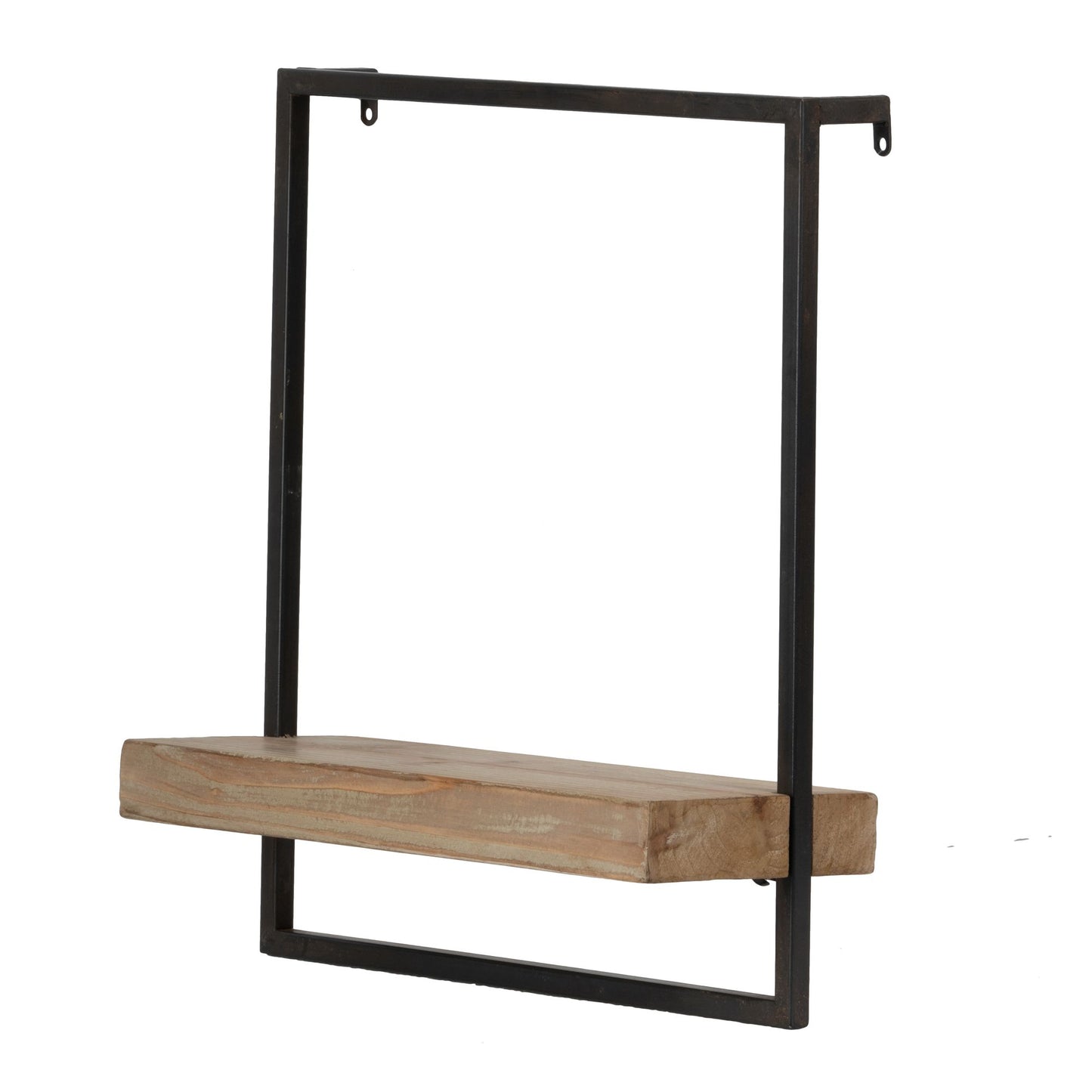 15.7" x 5.9" x 17.7" Iron and Wood Wall Shelf, Wall Hanging Decor, Home Decor Accent image 1