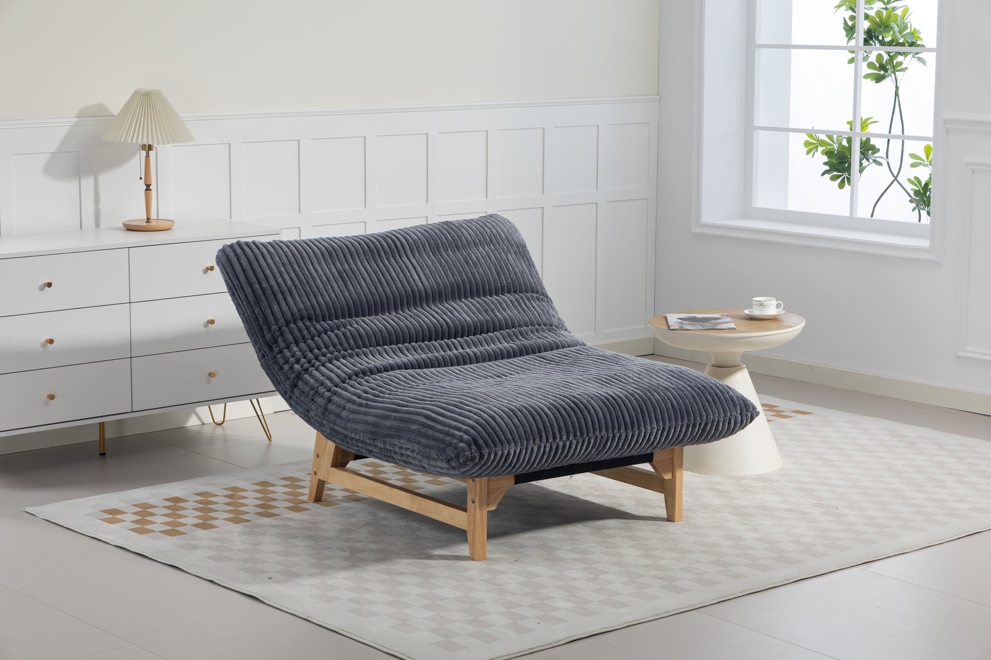 Bean bag chair for Adults,Accent Armless Lazy Sofa, Casual Single Sofa, Corduroy Fabric, For Living Room And Bedroom, With Backrest, Single Seat image 4