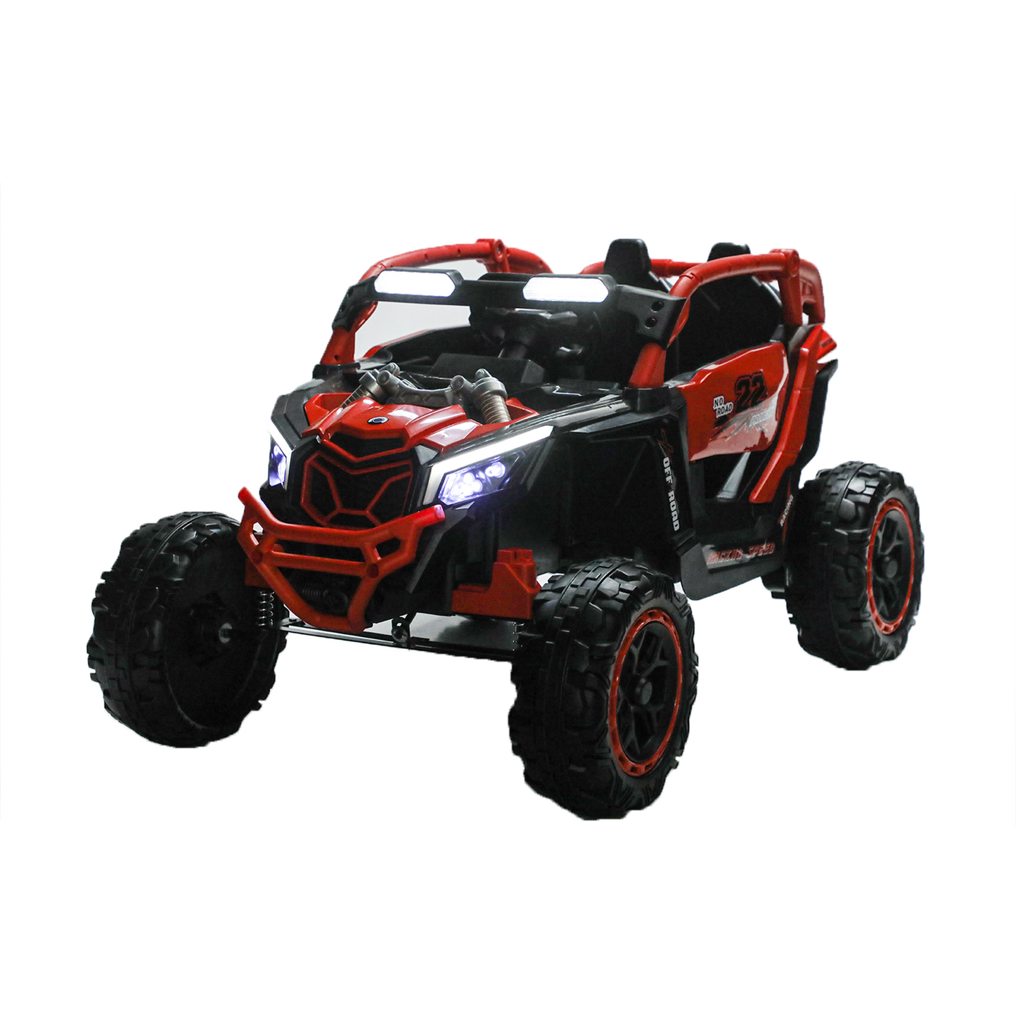 24V 400W Kids Ride on Car UTV W/Parents Remote Control,4-wheel suspension, 3 Speed, Power display,Bluetooth,MP3,Music,LED Light, Provide a speed of 4-8KM/H For Kids Age 3+ years old (RED) image 5