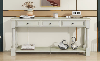 TREXM Console Table 63" Long Console Table with Drawers and Shelf for Entryway, Hallway, Living Room (Antique White, OLD SKU: WF314993AAK) image 3