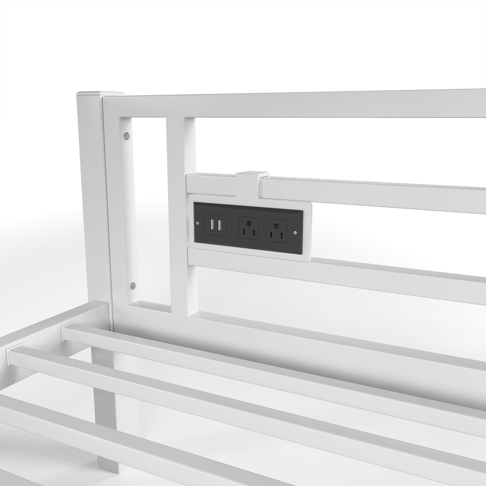 Full over Full Size with 8 Storage Drawers,Built in Bunk bed with Shelves,Bunk bed with Study Desk,Garment Hanging Rod and detachable hanging USB, Sturdy Steel Bed frame for Kids,Teens,adults,white image 12