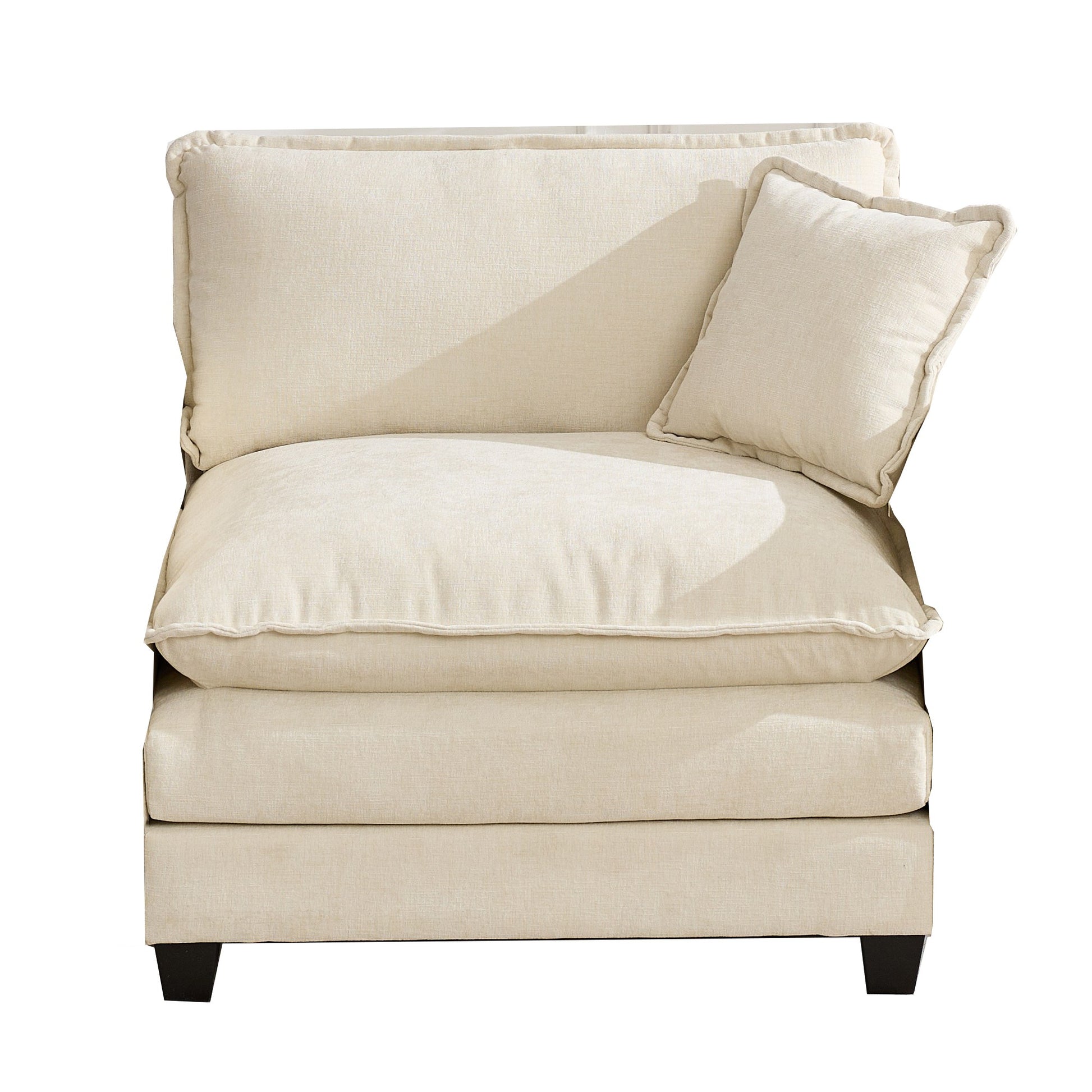 Cloud Sofa one Seat (Armrests are not included), Modern Sectional Couch, for Living Room Bedroom and Apartment, Comfy Double Layer Upholstered Seat Cushion, Breathable Chenille Fabric, Beige image 1