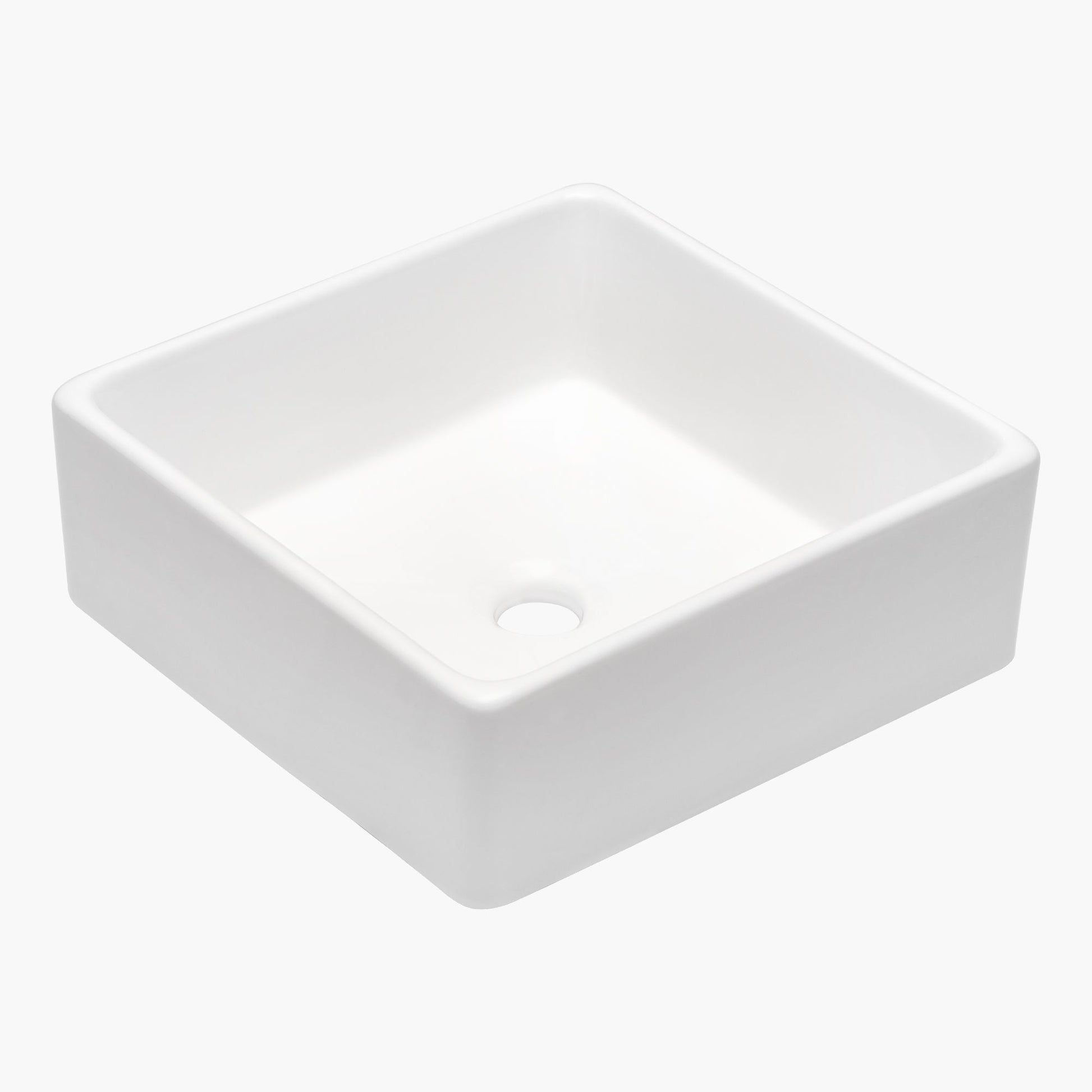 15x15 Inch White Ceramic Square Vessel Bathroom Sink image 7