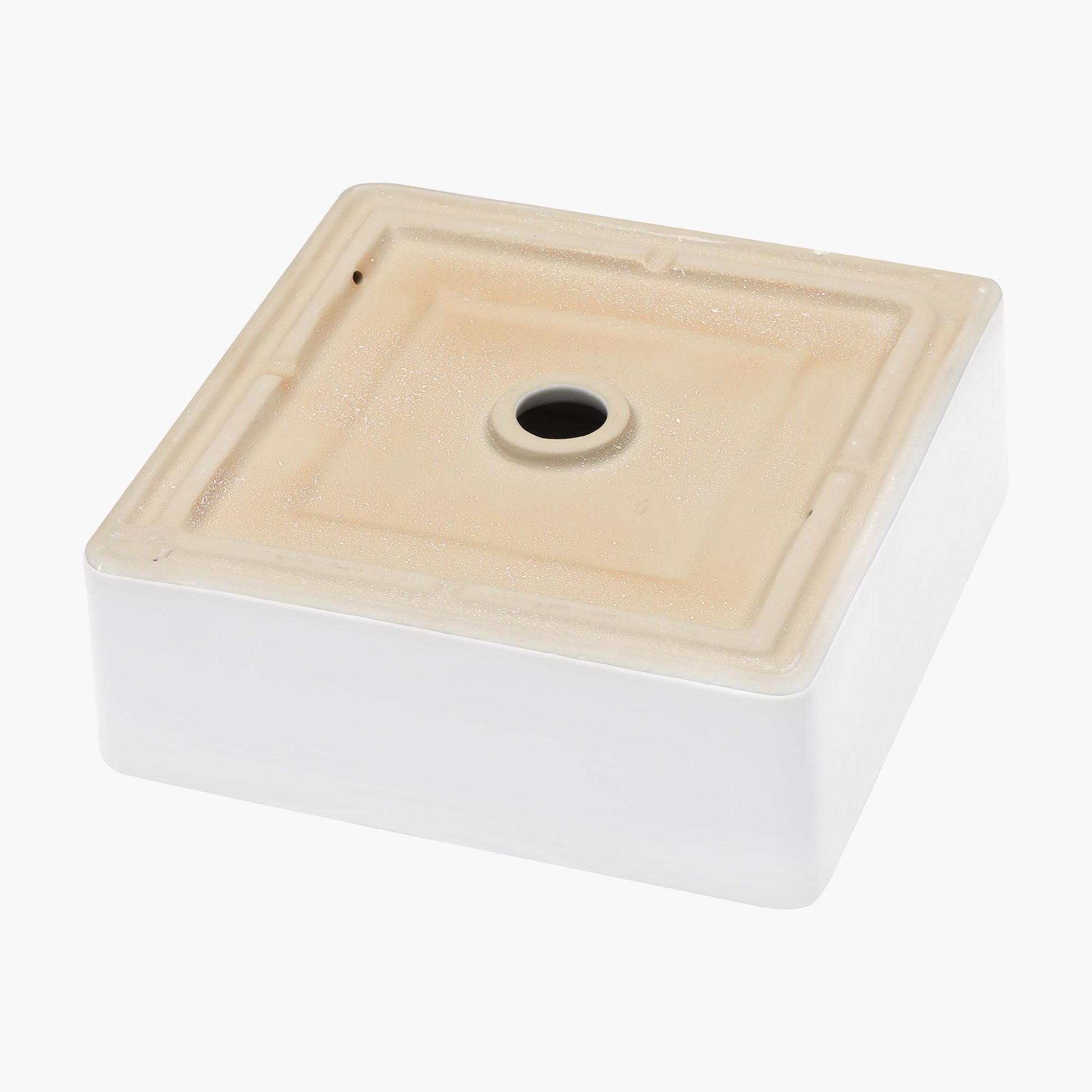 15x15 Inch White Ceramic Square Vessel Bathroom Sink image 5