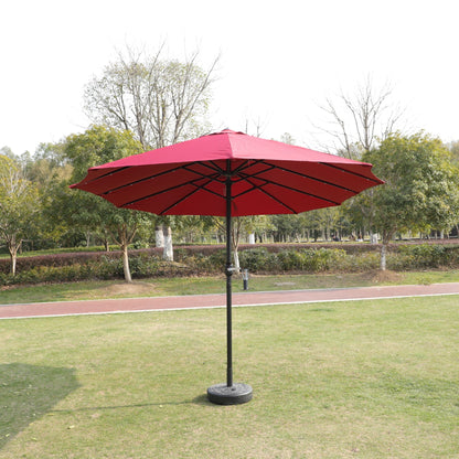 15x9ft Large Double-Sided Rectangular Outdoor Twin Patio Market Umbrella with light and base- red image 17