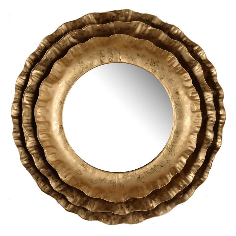 Vintage style round mirror gold frame for home decor