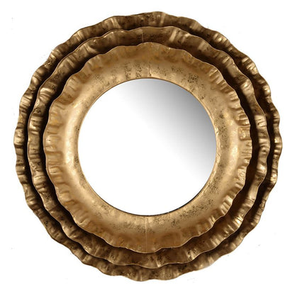 Vintage style round mirror gold frame for home decor
