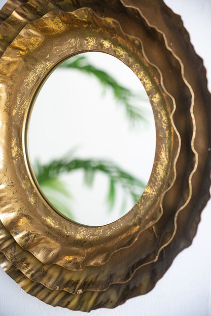 16 inch round mirror gold frame hanging hardware included