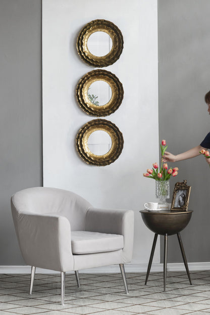 Accent mirror 16 inch gold frame mid-century modern style