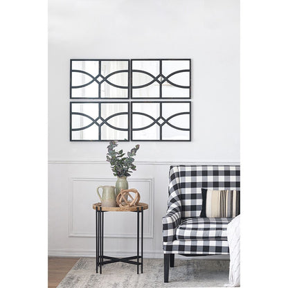 16x23 rectangular wooden wall mirror set of 2 antique black frame in living room