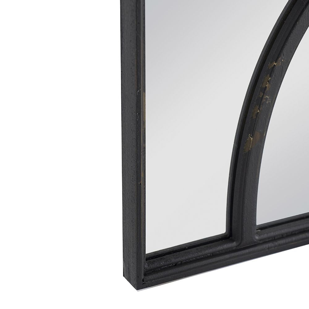 16x23 rectangular wooden wall mirror set of 2 antique black frame close up