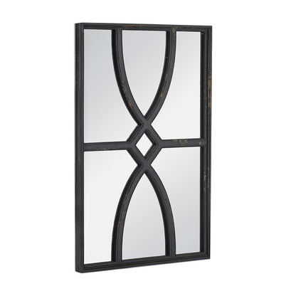 16x23 rectangular wooden wall mirror set of 2 antique black frame front view