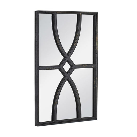 16x23 rectangular wooden wall mirror set of 2 antique black frame front view