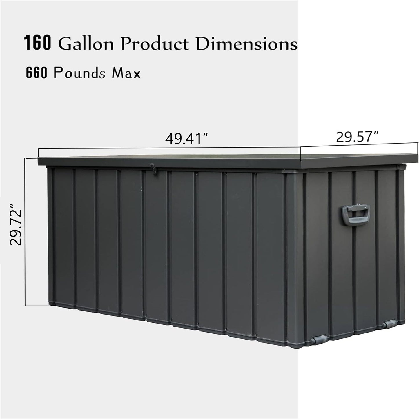 160 Gallon Outdoor Storage Deck Box Waterproof, Large Patio Storage Bin for Outside Cushions, Throw Pillows, Garden Tool image 6