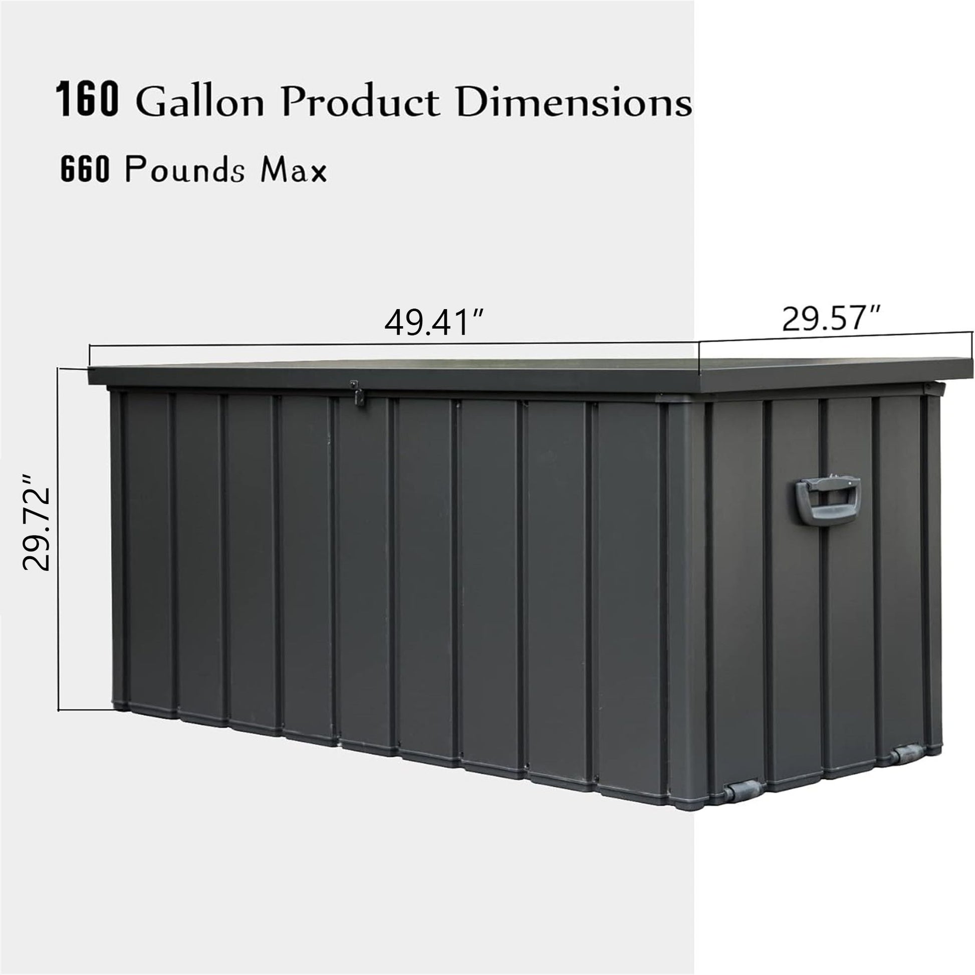 160 Gallon Outdoor Storage Deck Box Waterproof, Large Patio Storage Bin for Outside Cushions, Throw Pillows, Garden Tool image 6