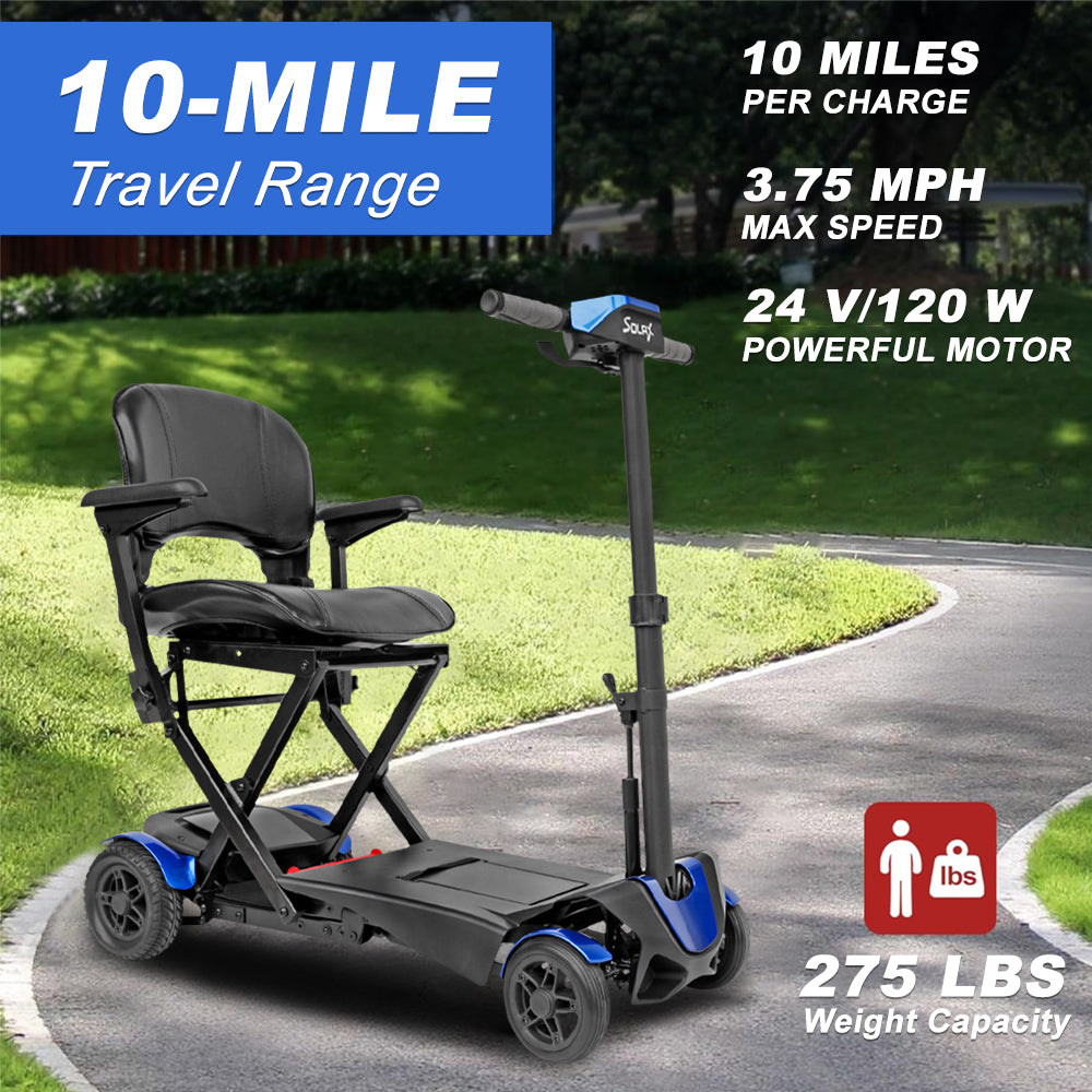 SOLAX Remote Control Foldable Electric Mobility Scooter with Suspension for Senior, Lightweight 4 Wheels Electric Powered Scooter for Travel Shopping image 8