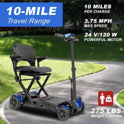 SOLAX Remote Control Foldable Electric Mobility Scooter with Suspension for Senior, Lightweight 4 Wheels Electric Powered Scooter for Travel Shopping image 8