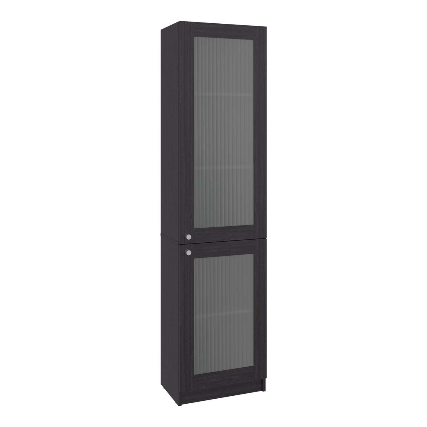 Surry Tall Bookcase 71" H with 2 Fluted Panel Doors and Five Interior Shelves, Black Wengue image 8