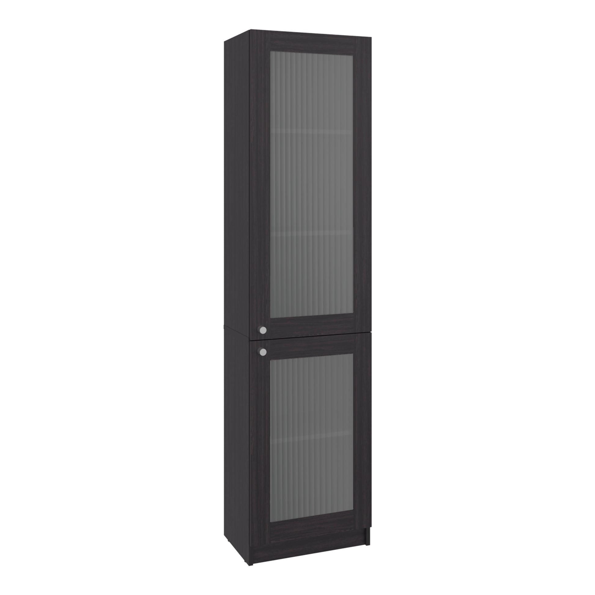 Surry Tall Bookcase 71" H with 2 Fluted Panel Doors and Five Interior Shelves, Black Wengue image 8