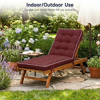 2 Pack 72x21 Inch Folding Chaise Lounge Cushion Quick Dry - Outdoor Sun Lounger Seat Pad with Shredded Foam for Patio Furniture, Deck Chairs, Poolside image 4