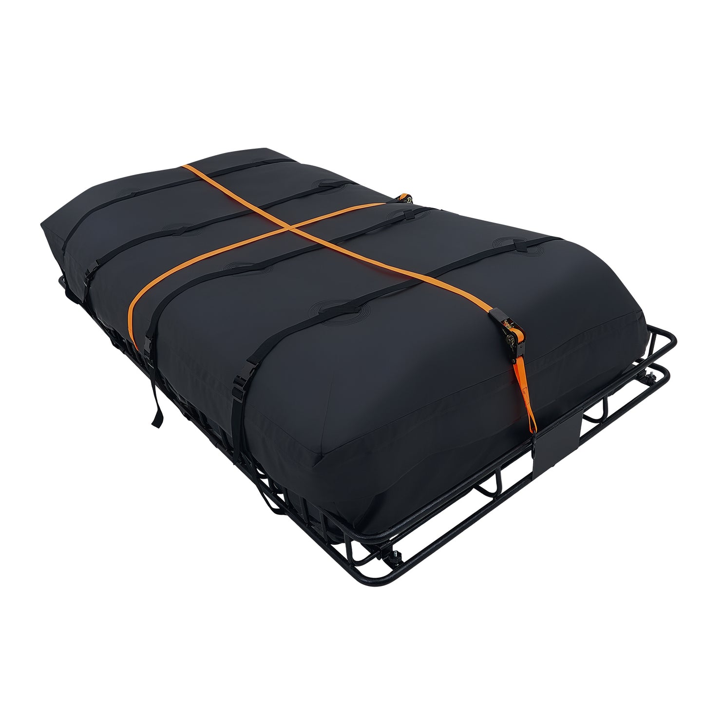 Roof Rack Cargo Basket, 90 x 50 x 6 in, Heavy Duty Roof Top Carrier Basket with Waterproof Rooftop Bag, Ratchet Straps, 250 lbs Capacity, All-Weather Car Top Luggage Holder, for SUV Truck Car image 9