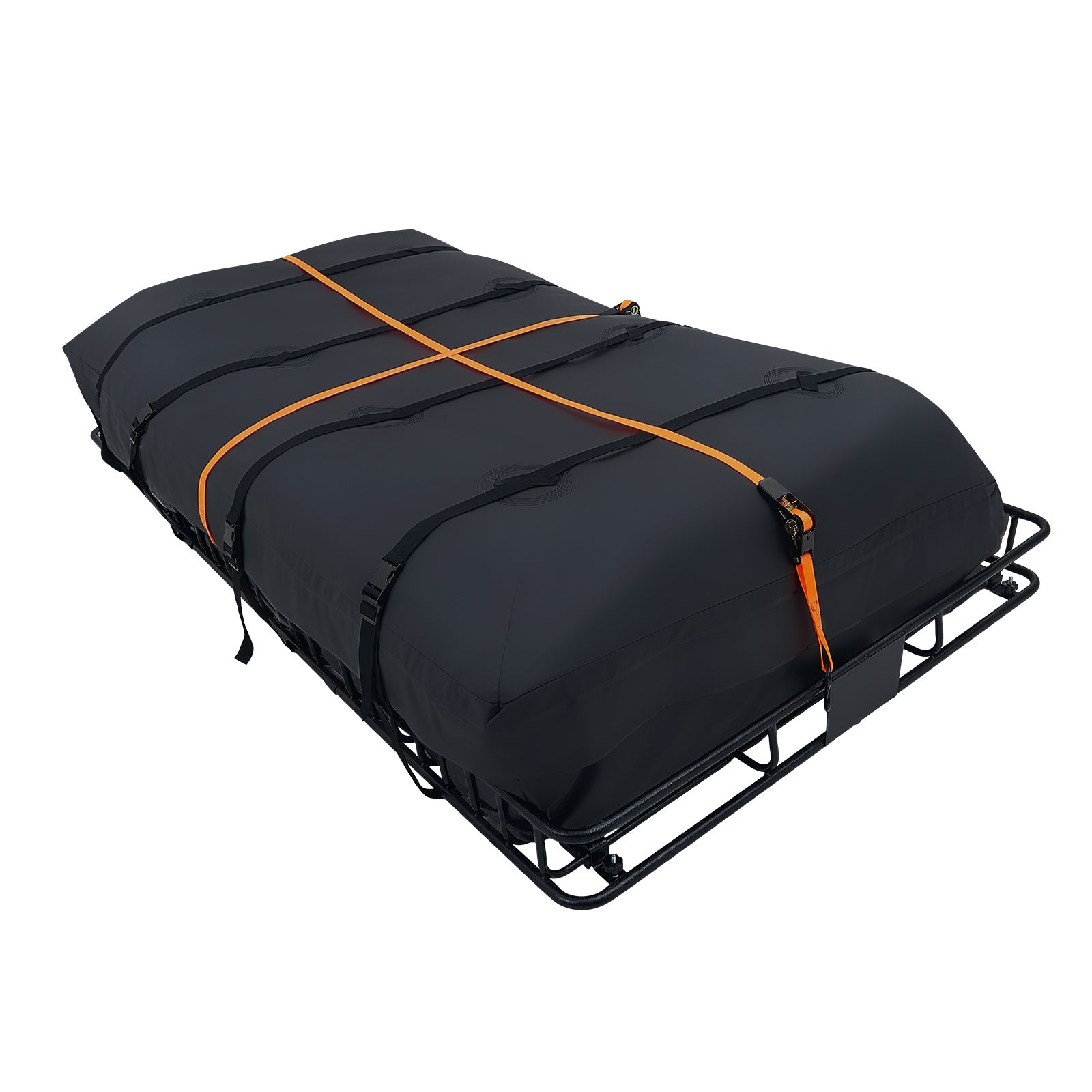 Roof Rack Cargo Basket, 90 x 50 x 6 in, Heavy Duty Roof Top Carrier Basket with Waterproof Rooftop Bag, Ratchet Straps, 250 lbs Capacity, All-Weather Car Top Luggage Holder, for SUV Truck Car image 9