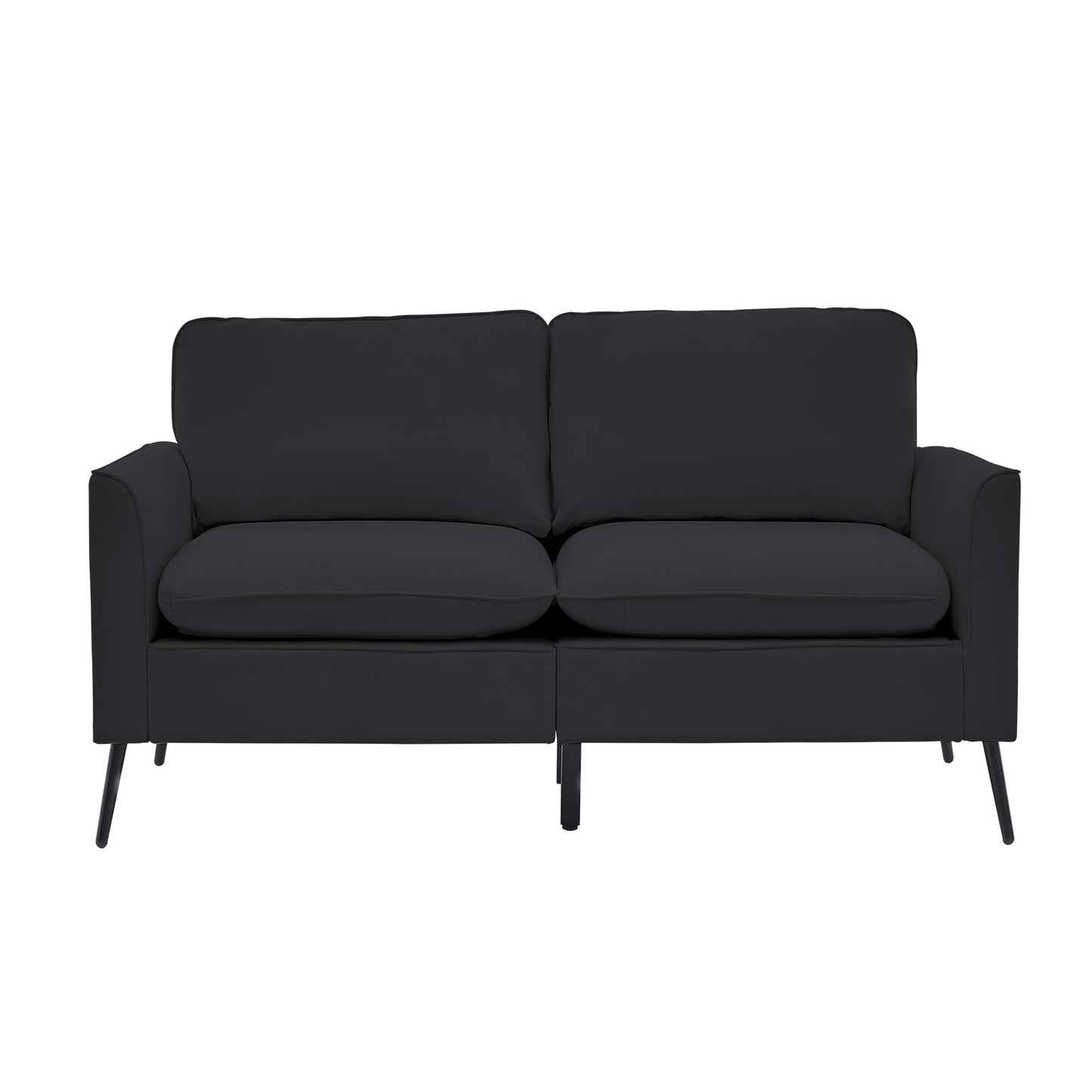 TS Cat paw leather upholstered sofa loveseat,Nordic retro light luxury living room balcony bedroom single casual sofa chair Double sofa + two pack combination (black) image 6