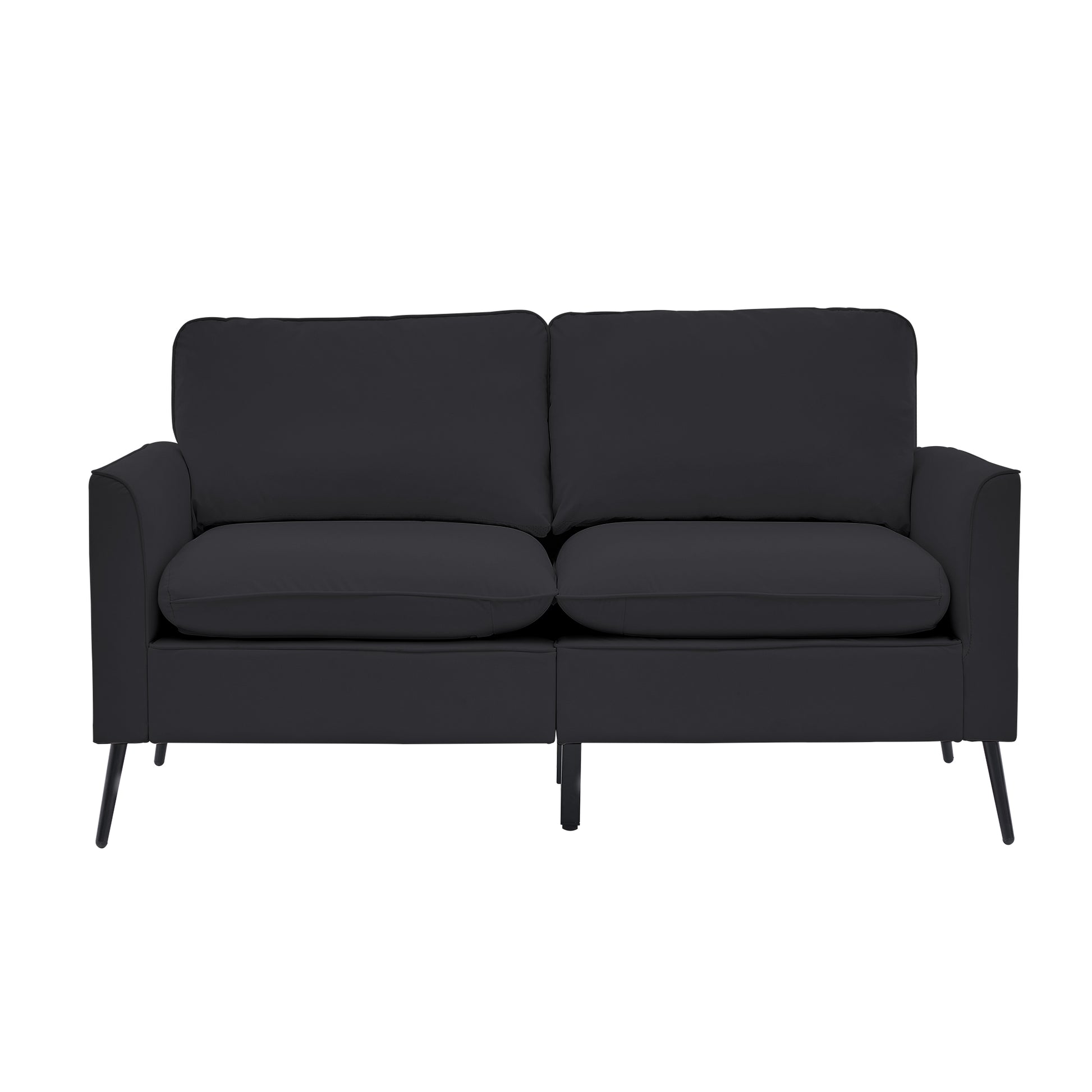 TS Cat paw leather upholstered sofa loveseat,Nordic retro light luxury living room balcony bedroom single casual sofa chair Double sofa + two pack combination (black) image 6