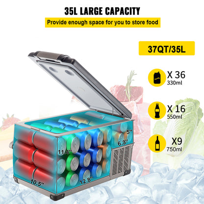 Portable Refrigerator 37 Quart(35 Liter),12 Volt Refrigerator App Control(-4℉~68℉), Car Refrigerator Dual Zone with 12/24v DC & 110-240v AC for Camping, Travel, Fishing, Outdoor or Home Use image 5