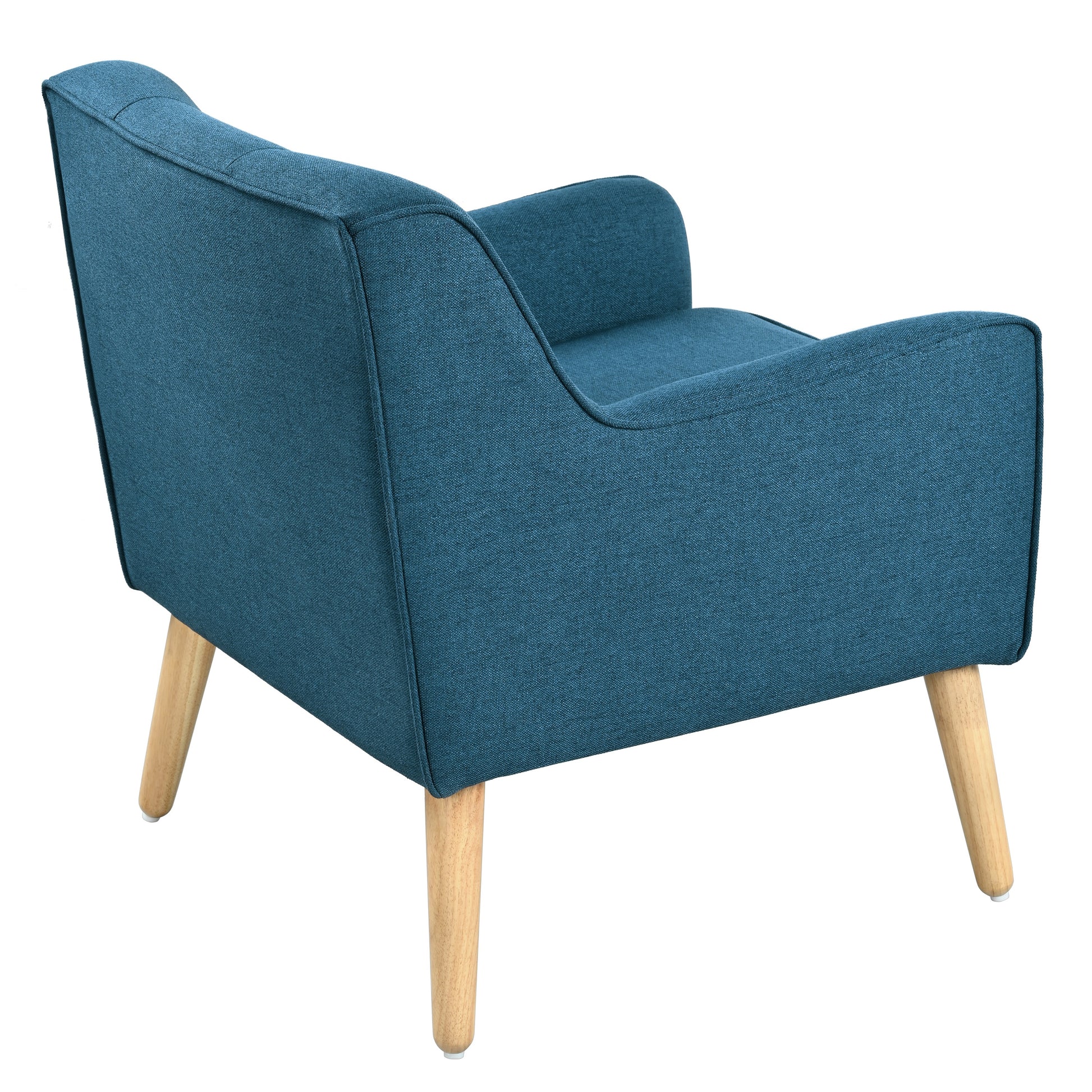 Mid-Century Modern Armchair - Tufted Fabric Accent Chair with Solid Wood Legs for Living Room, Bedroom & Office - Comfortable Polyester Upholstery - Classic Button-Tufted Back & Tapered Design image 12