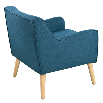 Mid-Century Modern Armchair - Tufted Fabric Accent Chair with Solid Wood Legs for Living Room, Bedroom & Office - Comfortable Polyester Upholstery - Classic Button-Tufted Back & Tapered Design image 12